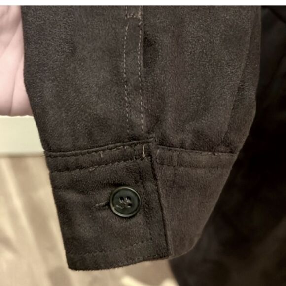 Ann Taylor LOFT Ultra Suede Shirt Dress Brown Sz 0 - Picture 2 of 12